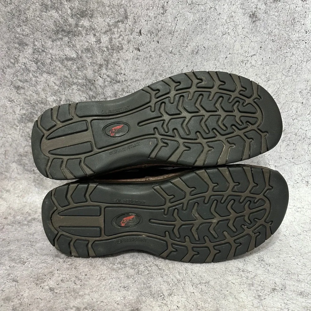 Red Wing StitchMax Slip-On Mens 10 Brown Safety Toe Work Shoe 6702 Aluminum Toe
